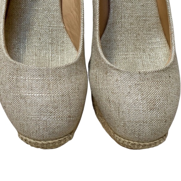 J.Crew Factory Metallic Gold Seville Espadrille Wedges Size 7.5 - Picture 6 of 10